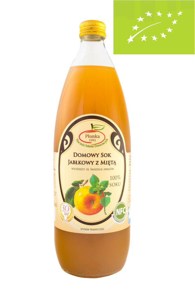 Domowy Sok Jabłkowy z Miętą 100% BIO poj. 850 ml